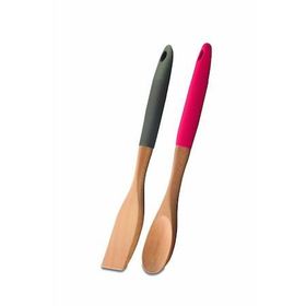 Korkmaz A566-01 Natura Ahşap Kırmızı Kaşık ve Spatula Seti