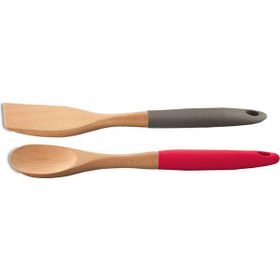 Korkmaz A566-01 Natura Ahşap Kırmızı Kaşık ve Spatula Seti