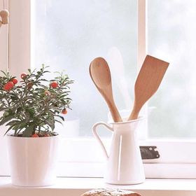 Korkmaz A566-01 Natura Ahşap Kırmızı Kaşık ve Spatula Seti
