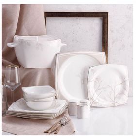 Korkmaz A8461 Bone Collection 60 Parça Kare Yemek Takımı