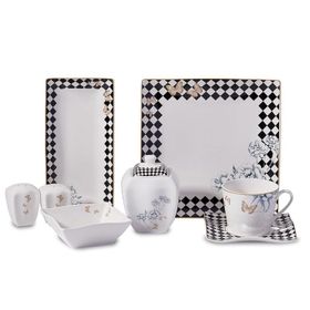 Korkmaz A8573 Link Collection 28 Parça 6 Kişilik Kare Kahvaltı Takımı