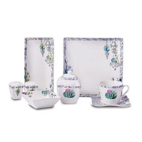 Korkmaz A8574 Link Collection 28 Parça 6 Kişilik Kare Kahvaltı Takımı