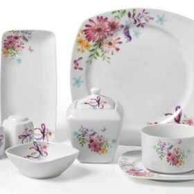 Korkmaz A8608 Bonjour Collection 28 Parça Kare Kahvaltı Seti