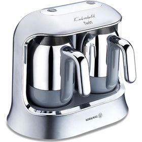 Korkmaz A861-06 Kahvekolik Twin Inox Krom Kahve Makinesi
