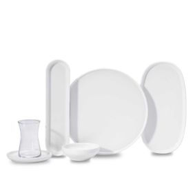 Korkmaz A8700-1 Luna Collection 25 Parça Beyaz Porselen Kahvaltı Takımı