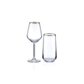 Korkmaz Elegance Gold 24 Parça Bardak Seti