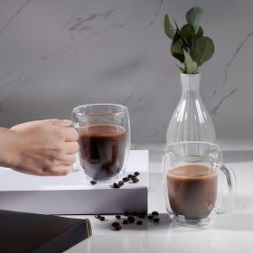 Korkmaz Freedom 2'li Cam Cappuccino Kupa Seti