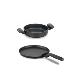 Korkmaz Ornella Siyah 26 cm Krep Tava Sahan Seti