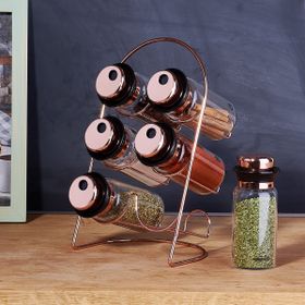 Korkmaz Stora Glass Rosegold 7 Parça Baharat Seti