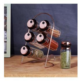Korkmaz Stora Glass Rosegold 7 Parça Baharat Seti