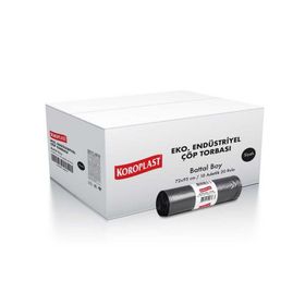 Koroplast 10 Adet 72x95 cm Endüstriyel Battal Boy Siyah Çöp Poşeti