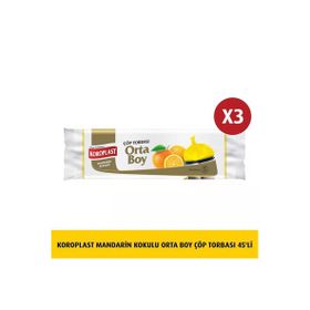 Koroplast 15'li Mandarin Kokulu Orta Boy Çöp Torbası (3 adet)