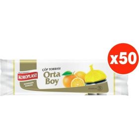 Koroplast 15'li Mandarin Kokulu Orta Boy Çöp Torbası (3 adet)