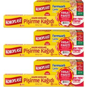 Koroplast 16'lı Pişirme Kağıdı + 12'li Orta Boy Fermuarlı Çanta (2 adet)