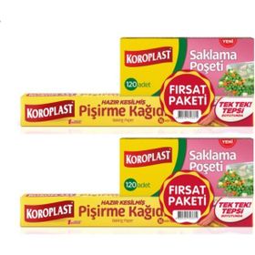 Koroplast 16'lı Pişirme Kağıdı + 2x120'li Orta Boy Saklama Poşeti