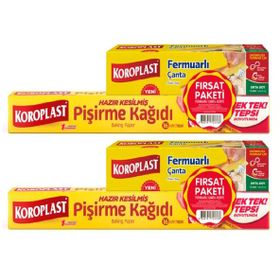 Koroplast 16'lı Pişirme Kağıdı + 2x12'li Orta Boy Fermuarlı Çanta