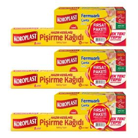 Koroplast 16'lı Pişirme Kağıdı + 3x12'li Orta Boy Fermuarlı Çanta