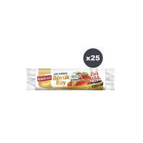 Koroplast 65x80 cm Büzgülü 10'lu Çilek Kokulu Büyük Çöp Torbası (10 adet)