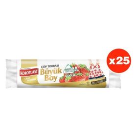 Koroplast 65x80 cm Büzgülü 10'lu Çilek Kokulu Büyük Çöp Torbası (10 adet)