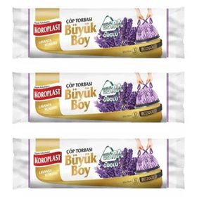 Koroplast Büzgülü Çöp Torbası Orta Lavanta Kokulu 15 li x 3 Adet