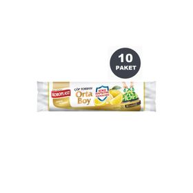Koroplast Ekstra Güçlü 15'li 55x60 cm Limon Büzgülü Orta Boy Çöp Poşeti (10 adet)