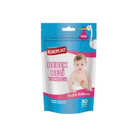 Koroplast Pudra Kokulu 50'li Bebek Bezi Torbası