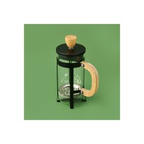 Kosova 350 ml Siyah Açık Kahverengi Şeffaf Bambu French Press