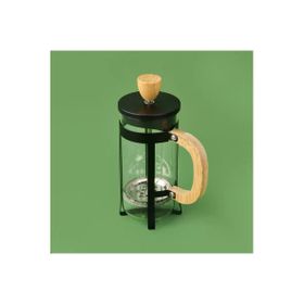 Kosova 350 ml Siyah Açık Kahverengi Şeffaf Bambu French Press