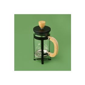 Kosova 350 ml Siyah Açık Kahverengi Şeffaf Bambu French Press