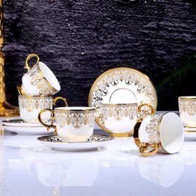 Kosova İsabella Beyaz Gold Fincan Takımı
