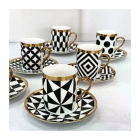 Kosova İst-181 Black Pattern 6'lı Nescafe Takımı