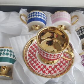 Kosova Juliet Renkli Ayaklı Fincan Takımı