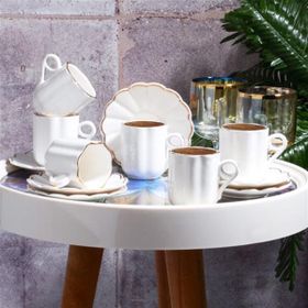 Kosova New Bone China 6'lı Modern Kahve Fincan Seti