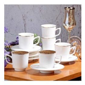 Kosova New Bone China Beyaz Yaldızlı Kahve Fincan Seti