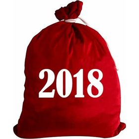 Kostümce Kadife 2018 Baskılı 60x75 Cm Noel Baba Hediye Dağıtım Çuvalı