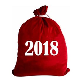 Kostümce Kadife 2018 Baskılı 60x75 Cm Noel Baba Hediye Dağıtım Çuvalı