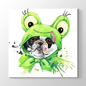 Kostümlü French Bulldog Tablosu