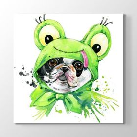 Kostümlü French Bulldog Tablosu