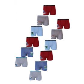 Kota 1005 12 Adet Renkli Baskılı Erkek Çocuk Boxer Külot