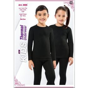 Kota 2005 Siyah Kız Erkek Çocuk Termal Üst Body