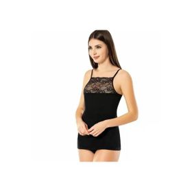 Kota 6033 Geniş Dantel Siyah Kadın Atlet