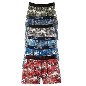 Kota 6'lı İç Giyim Desenli Likralı Erkek Boxer Paçalı Don