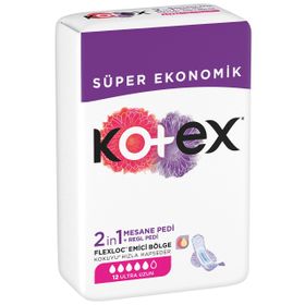 Kotex 12 Adet Ultra Uzun 2 in 1 Regl+mesane Pedi