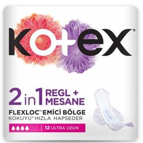 Kotex 12 Adet Ultra Uzun 2 in 1 Regl+mesane Pedi