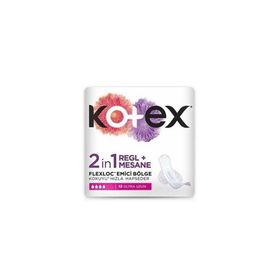 Kotex 12 Adet Ultra Uzun 2 in 1 Regl+mesane Pedi