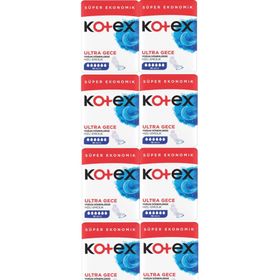 Kotex 1501 Ultra Hijyenik Gece 16'lı 8 Paket 108 Adet Ped