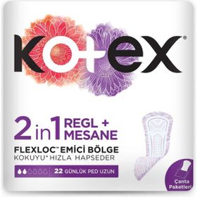 Kotex 2 In 1 Regl Mesane 22'li Günlük Ped