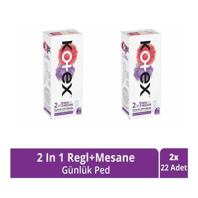 Kotex 2 In 1 Regl Mesane 2x22 Adet Günlük Ped