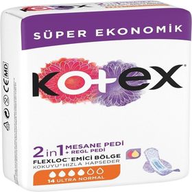 Kotex 2 In 1 Regl Ultra Normal 14'lü Mesane Pedi