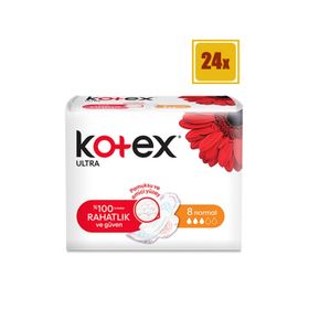 Kotex 24x8 Adet Ultra Kanatlı Normal Ped
